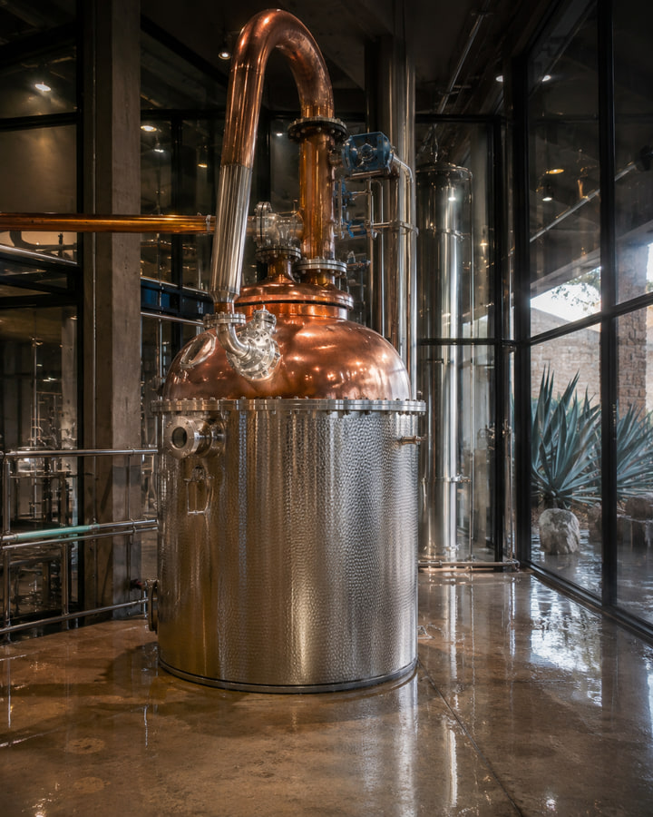 Stainless pot (with copper), distillation method