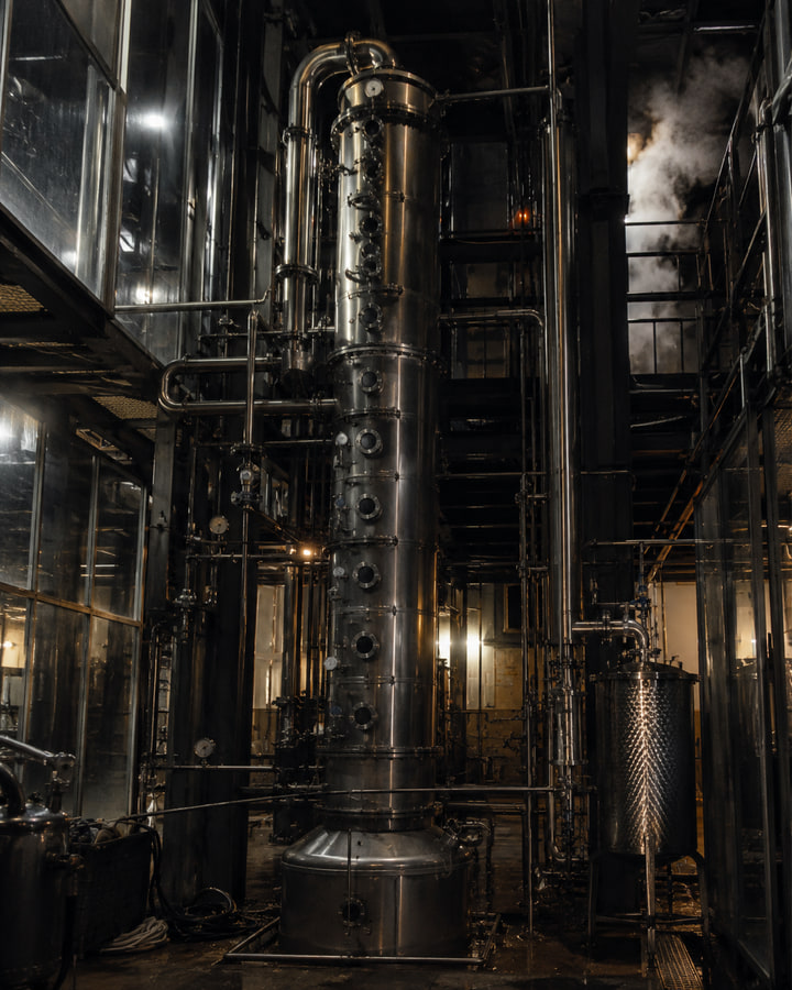 Column still, distillation method