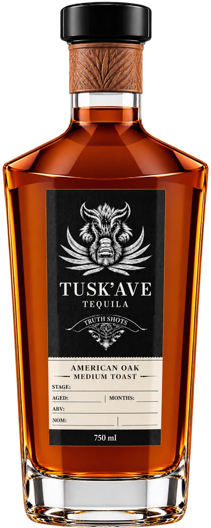 A Tusk’ave bottle, front label